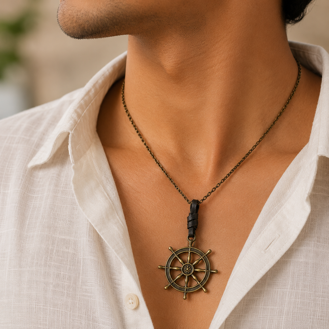 Ship Wheel Pendant