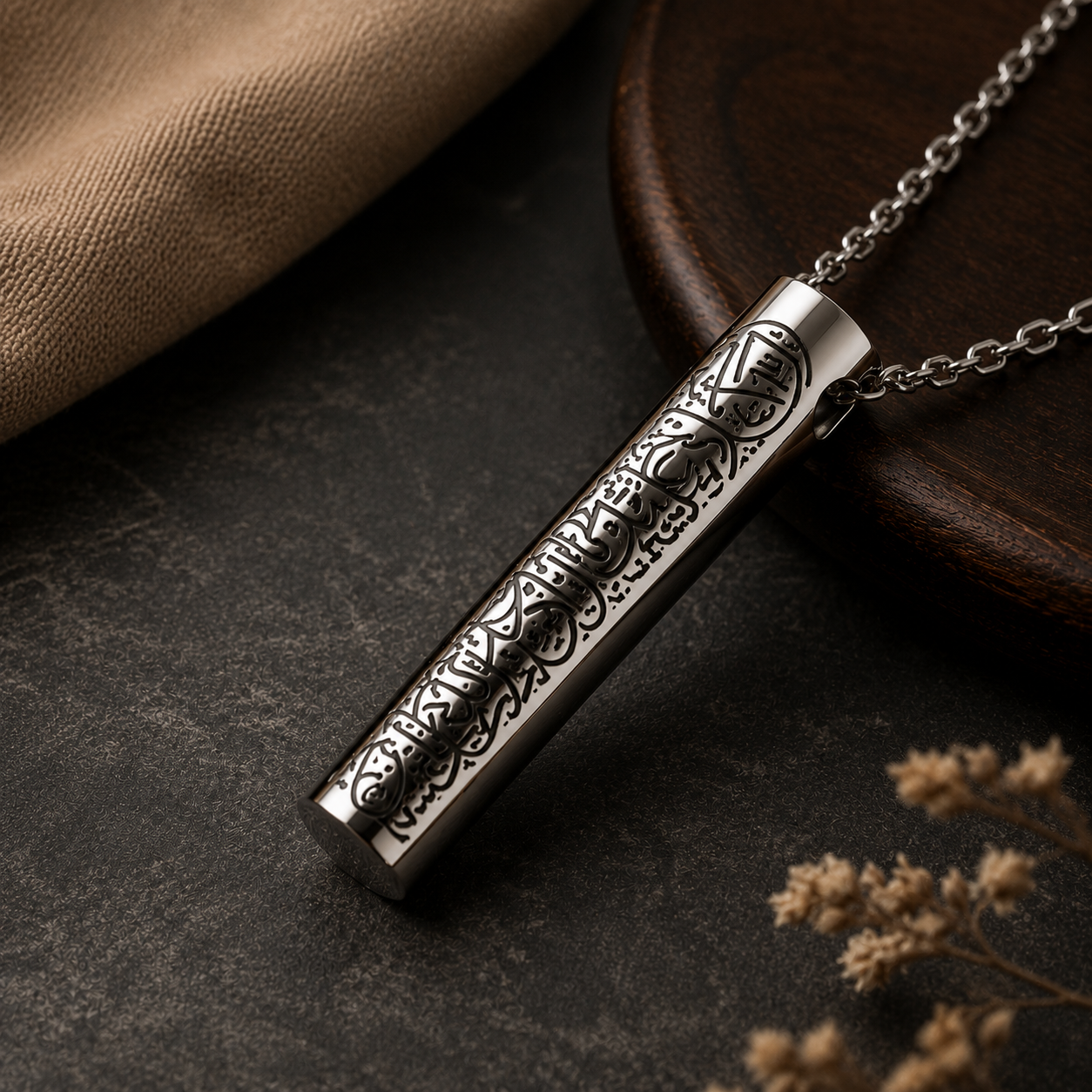 Islamic Calligraphy Cylinder Pendant