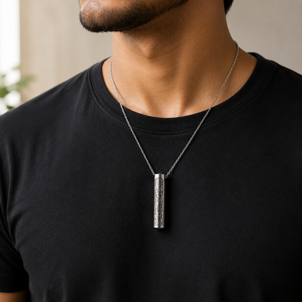 Islamic Calligraphy Cylinder Pendant