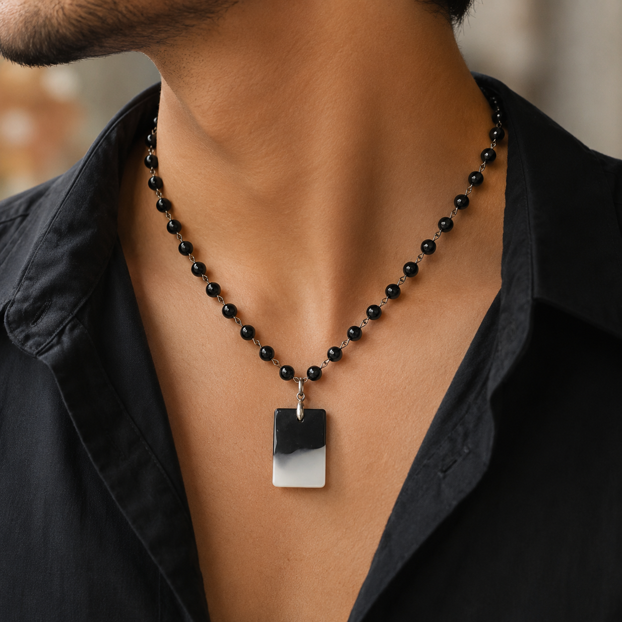 Onyx Bead Pendant