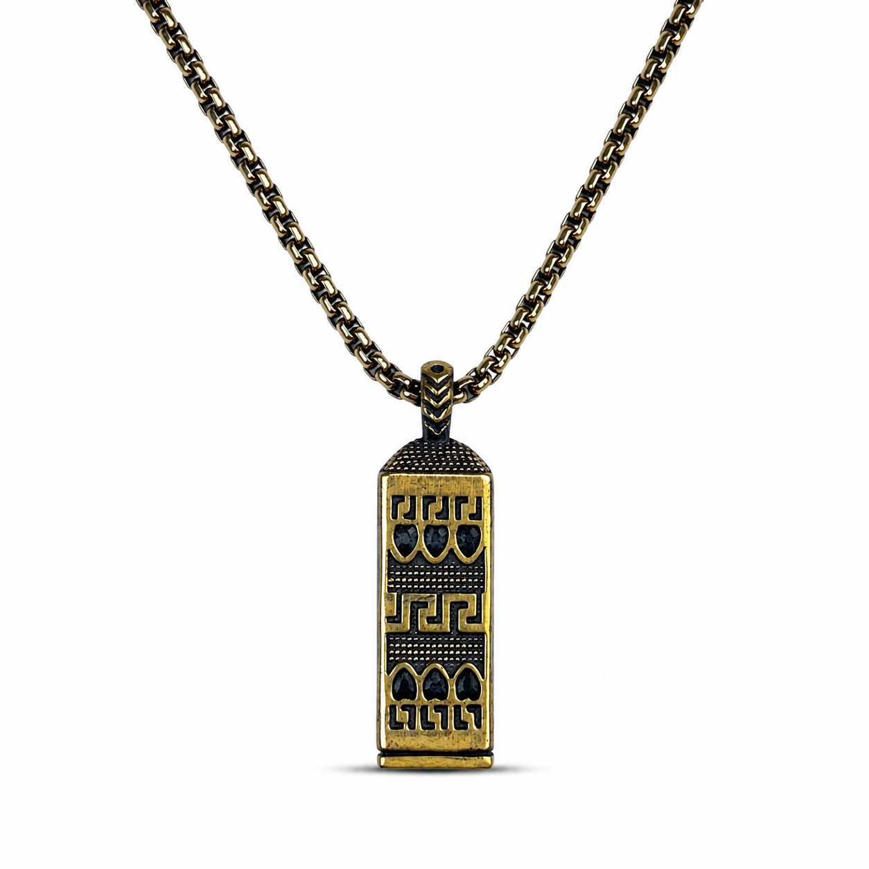 Greek Pattern Tag Pendant