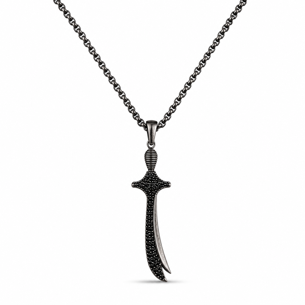 Curved Black Zulfiqar Pendant