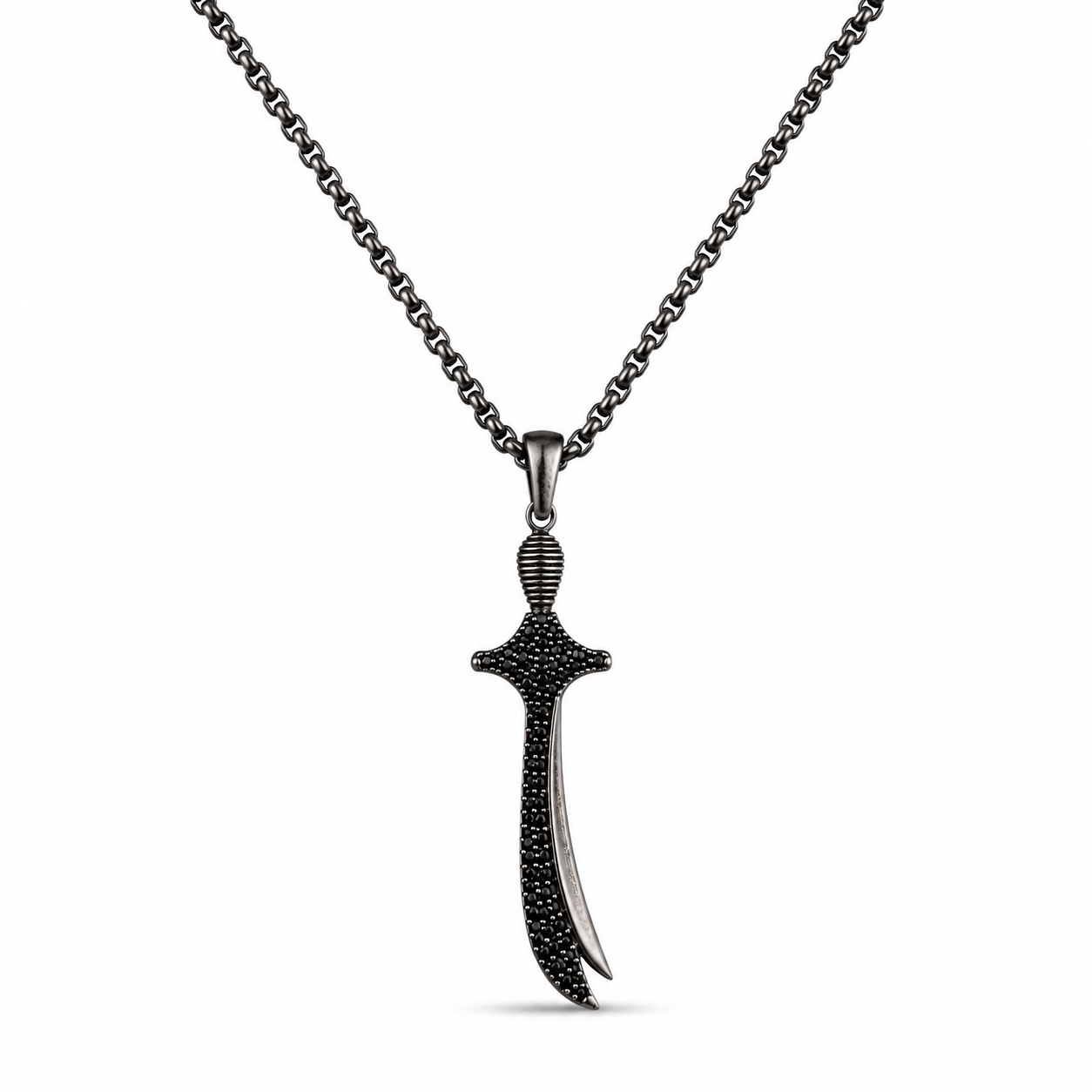 Curved Black Zulfiqar Pendant
