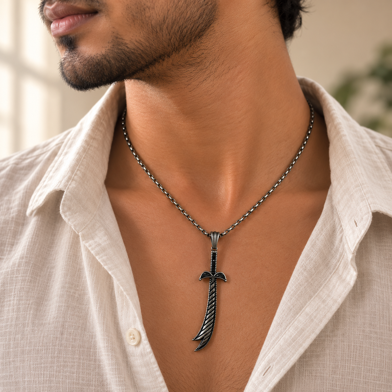Zulfiqar Feather Blade Pendant