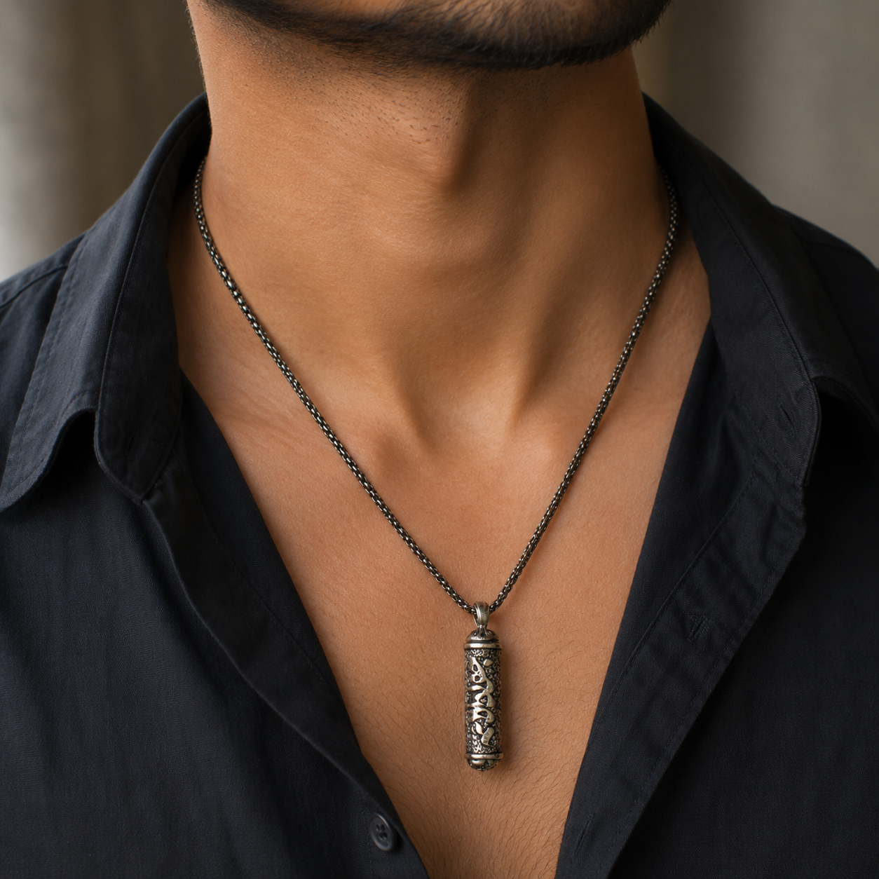 Silver Arabic Calligraphy Pendant